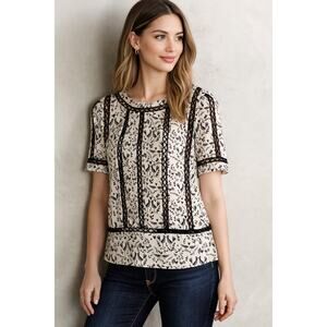 Anthropologie Meadow Rue Love Bird Faison Crochet Lace Trim Cottagecore Boho XS